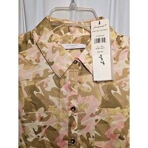 Foxcroft NYC Zoey Cozy Cotton Camo Roll-Tab Non-Iron Button-up Shirt